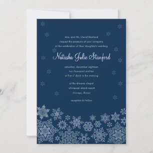 Winter Snowflakes Wedding Invitation 5 x 7 Card