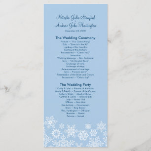 Winter Snowflakes Wedding Program Photo Keepsake Programme