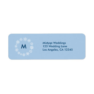 Winter Snowflakes Wedding Return Address Label