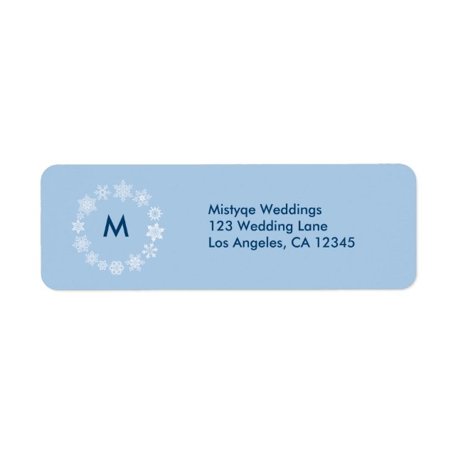 Winter Snowflakes Wedding Return Address Label (Front)
