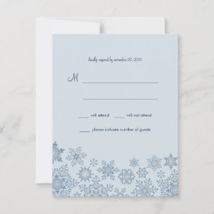 Winter Snowflakes Wedding RSVP Card