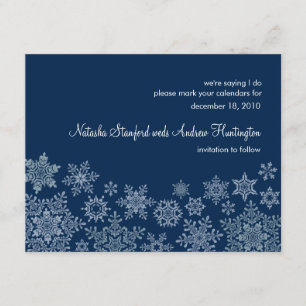 Winter Snowflakes Wedding Save the Date Card