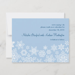 Winter Snowflakes Wedding Save the Date Card