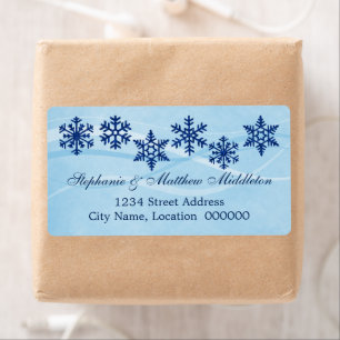 Winter Snowflakes Wedding Shipping Labels