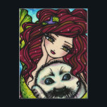 Winter Snowflakes White Seal Mermaid Art Fantasy Postcard<br><div class="desc">This postcard was designed and created featuring the original,  hand-painted Fantasy Art of Hannah Lynn. To learn more about the artist,  go to hannanhlynnart.com.</div>