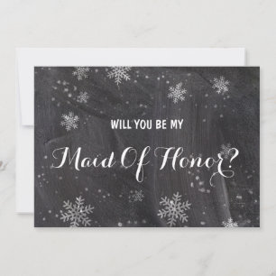 Winter snowflakes Will you be my Maid of honour Invitation