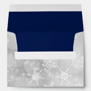 Winter Snowflakes with Blue lining Envelope