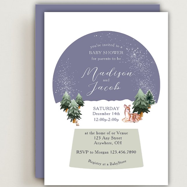 Winter Snowglobe White Baby Shower Invitation (Creator Uploaded)