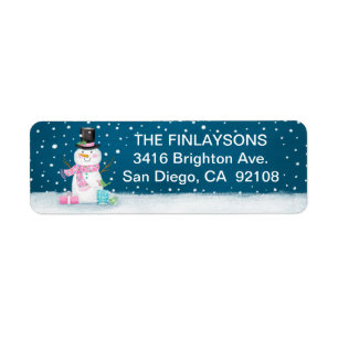 Winter Snowman Address Label
