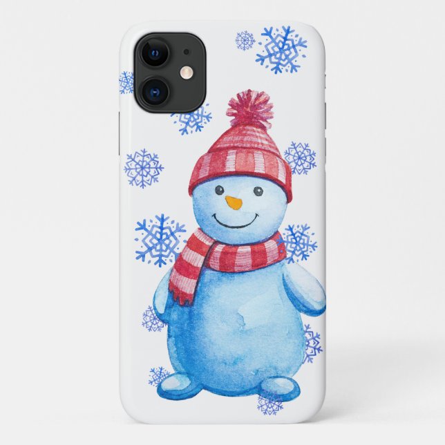 Winter Snowman and Snowflakes Case-Mate iPhone Case (Back)