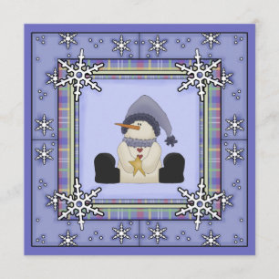 Winter Snowman Baby Boy Baby Shower Invitation