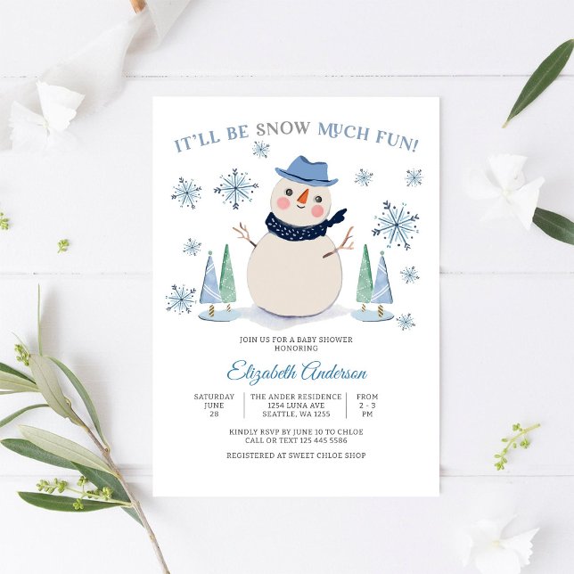 Winter Snowman Baby Shower Invitation (Creator Uploaded)