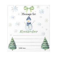 Winter Snowman birthday time capsule message