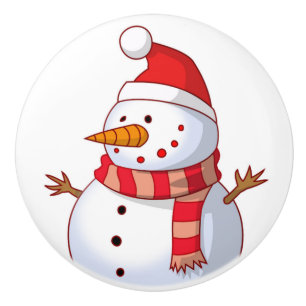 WINTER SNOWMAN CERAMIC KNOB