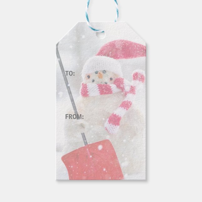 Winter Snowman Christmas Gift Tags (Front)
