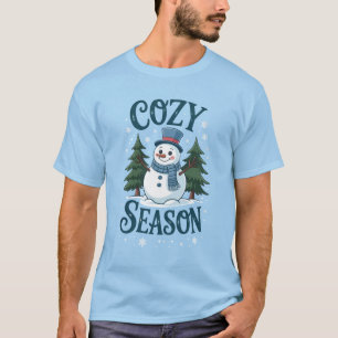 Winter Snowman Cosy Season Tree Christmas Holiday T-Shirt