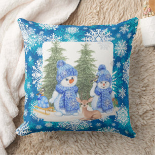 Winter Snowman  Cushion