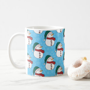Winter Snowman Cute Blue Christmas Holiday Coffee Mug