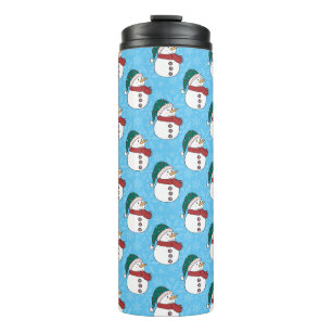 Winter Snowman Cute Blue Christmas Holiday Thermal Tumbler