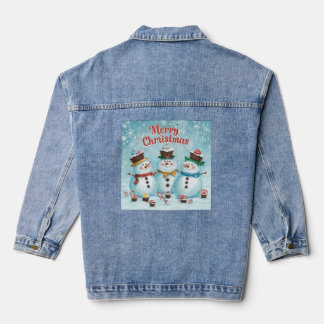 Winter Snowman Denim Jacket