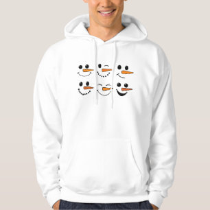 Winter Snowman Face Christmas Snowman Costume T-Sh Hoodie