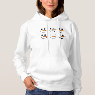 Winter Snowman Face Christmas Snowman Costume T-Sh Hoodie