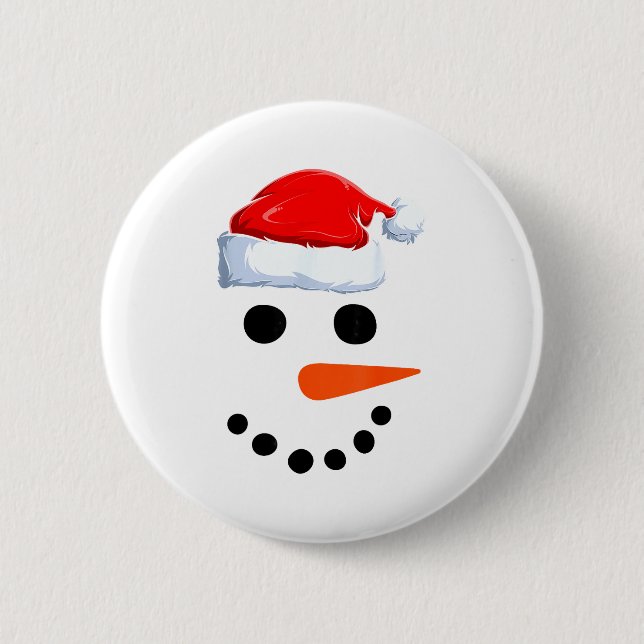 Winter Snowman Face Costume Christmas Snowman  6 Cm Round Badge (Front)