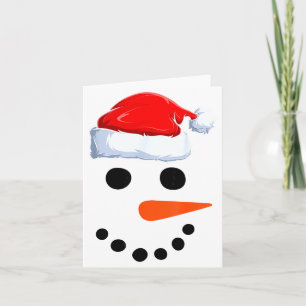 Winter Snowman Face Costume Christmas Snowman  Card