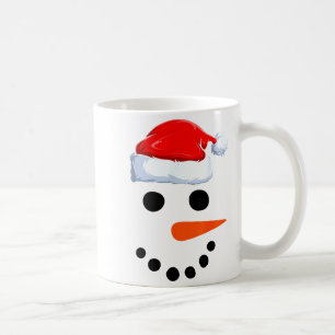 Winter Snowman Face Costume Christmas Snowman  Coffee Mug