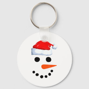 Winter Snowman Face Costume Christmas Snowman Key Ring