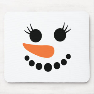 Winter Snowman Face Eyelashes Christmas Xmas For G Mouse Mat