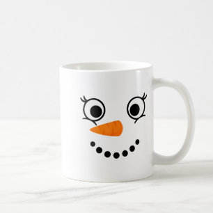 Winter Snowman Face Eyelashes Christmas Xmas Fun D Coffee Mug
