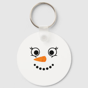 Winter Snowman Face Eyelashes Christmas Xmas Fun D Key Ring