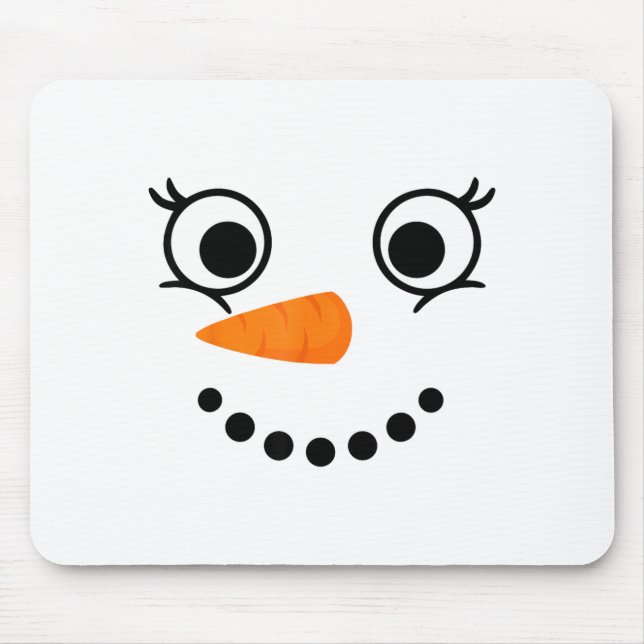Winter Snowman Face Eyelashes Christmas Xmas Fun D Mouse Mat (Front)