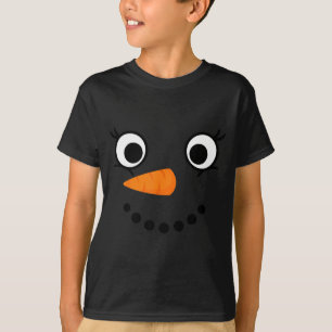 Winter Snowman Face Eyelashes Christmas Xmas Fun D T-Shirt