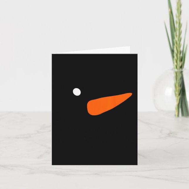 Winter Snowman Face Wink Eye Christmas Xmas For Gi Card (Front)