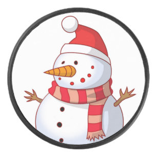 WINTER SNOWMAN HOCKEY PUCK