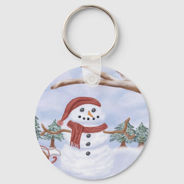 Winter Snowman Key Chain (Front)