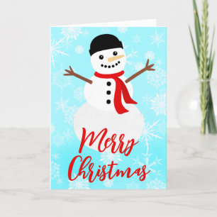 Winter Snowman Merry Christmas Holiday Card