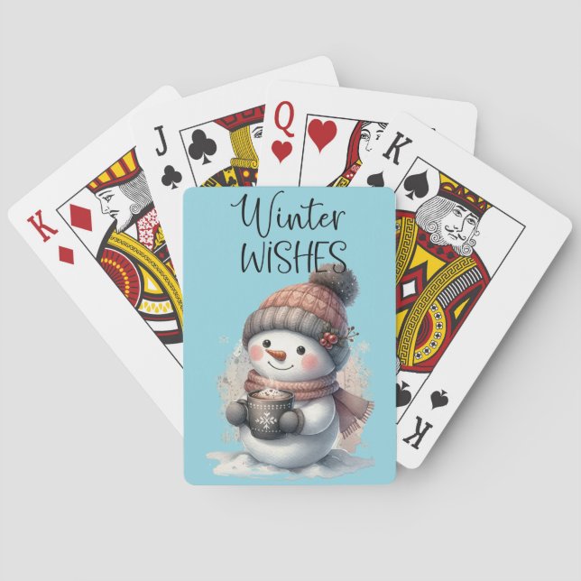 Winter Snowman Playing Cards (Back)