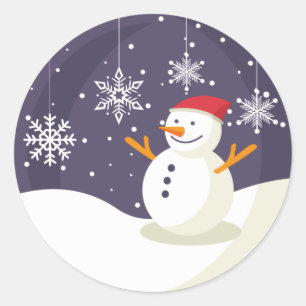 winter snowman T-Shirt Classic Round Sticker