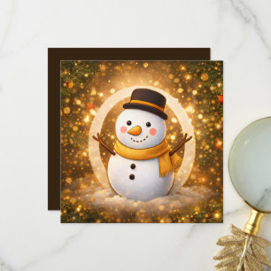 Winter snowman thank you card