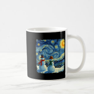 Winter Snowman Van Gogh Starry Night Christmas  Coffee Mug