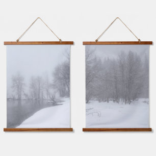 Winter Snowstorm Yosemite Landscape Hanging Tapestry