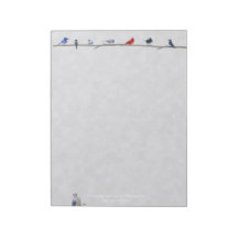 Winter Snowy Birds: notepad paper