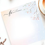 Winter Snowy Branch Watercolor Personalised Notepad<br><div class="desc">This personalised notepad features delicate snow-covered branches with a soft watercolor gradient background, creating a serene and elegant winter aesthetic. Perfect for nature lovers, seasonal stationery fans, and those who enjoy minimalist designs. Customise the text at the top for a unique touch, making it ideal for journalling, note-taking, or gifting....</div>