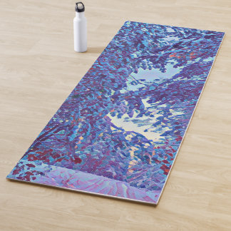 Winter snowy forest with sky View Yoga Mat