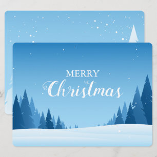 Winter snowy landscape Merry Christmas Card