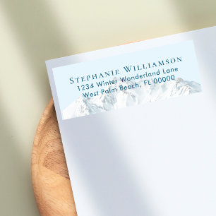 Winter Snowy Mountain Blue Sky Return Address