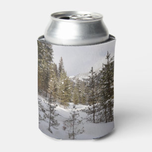 Winter Snowy Mountain Scene in Montana Can Cooler